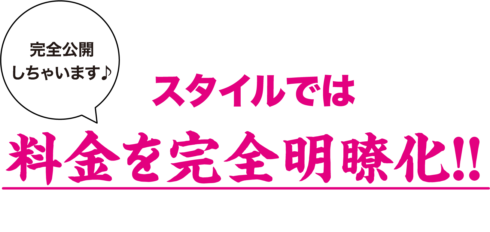 スタイルでは料金を完全明確化