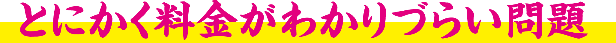 とにかく料金がわかりずらい問題